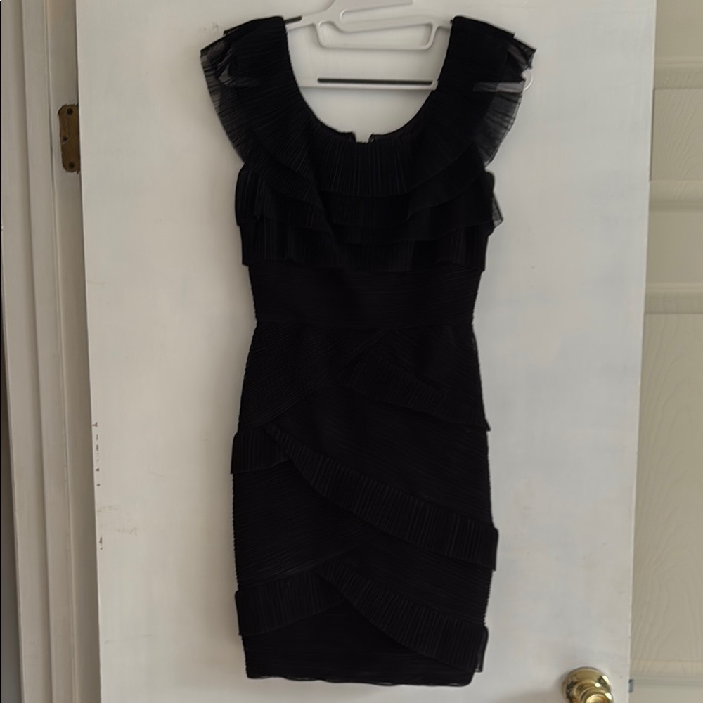 Elegant Black Ruffled Dress